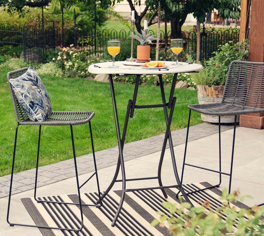 Lifetime Kunststoff Klapptisch Stehtisch Bistrotisch | Weiß | Ø84x110 cm 