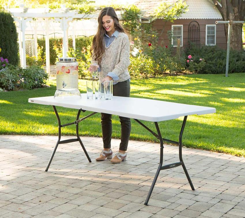 Lifetime Kunststoff Klapptisch Camping | Weiß | 183x76x74 cm 