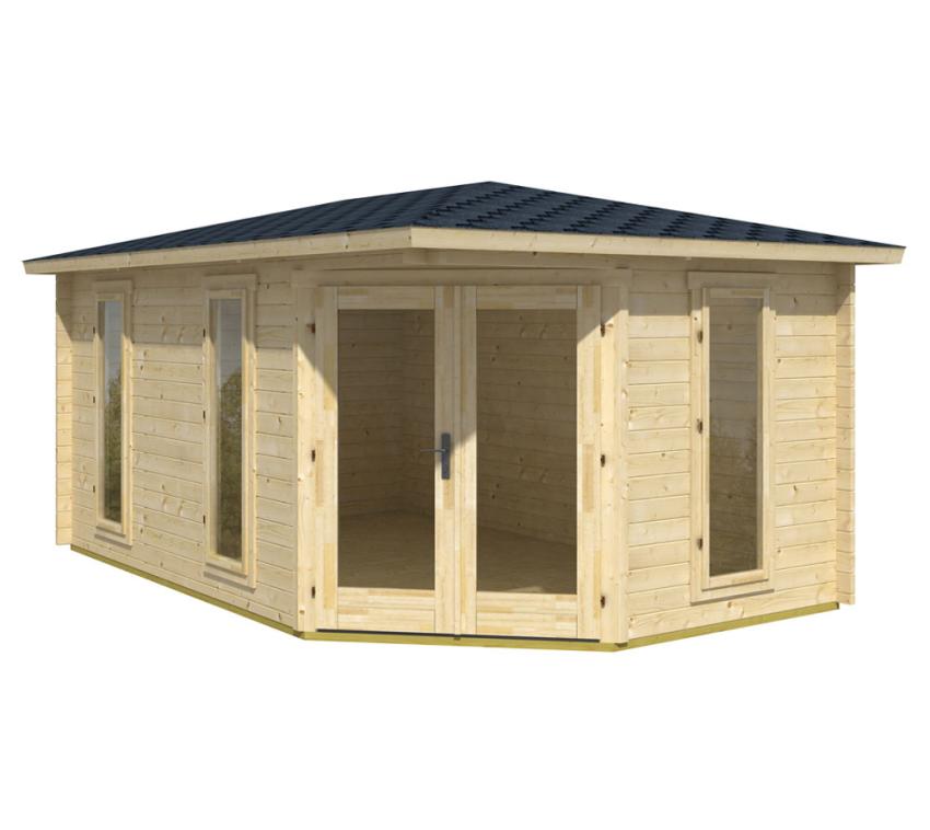 Lasita Maja Holz Gartenhaus Edinburgh 2 | Lichtgrau