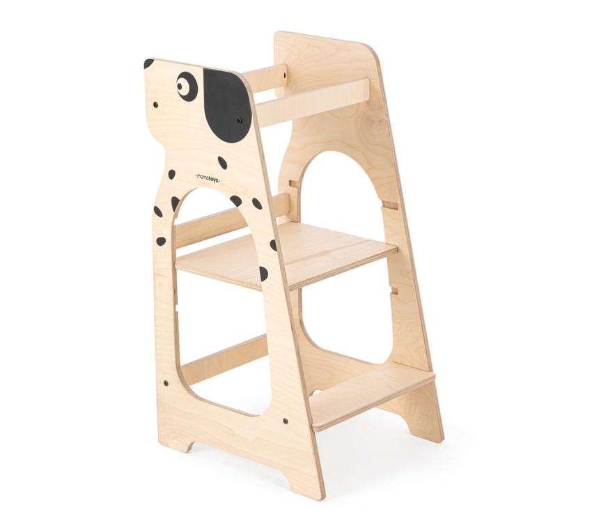 MamaToyz Holz Lernturm Kule Hund | Natur | 56x50x90 cm 