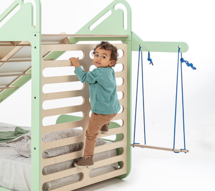 B-WARE MamaToyz Holz Schreibtisch & Schaukel | Zubehör für Montessori Bett Sleepy | Natur 