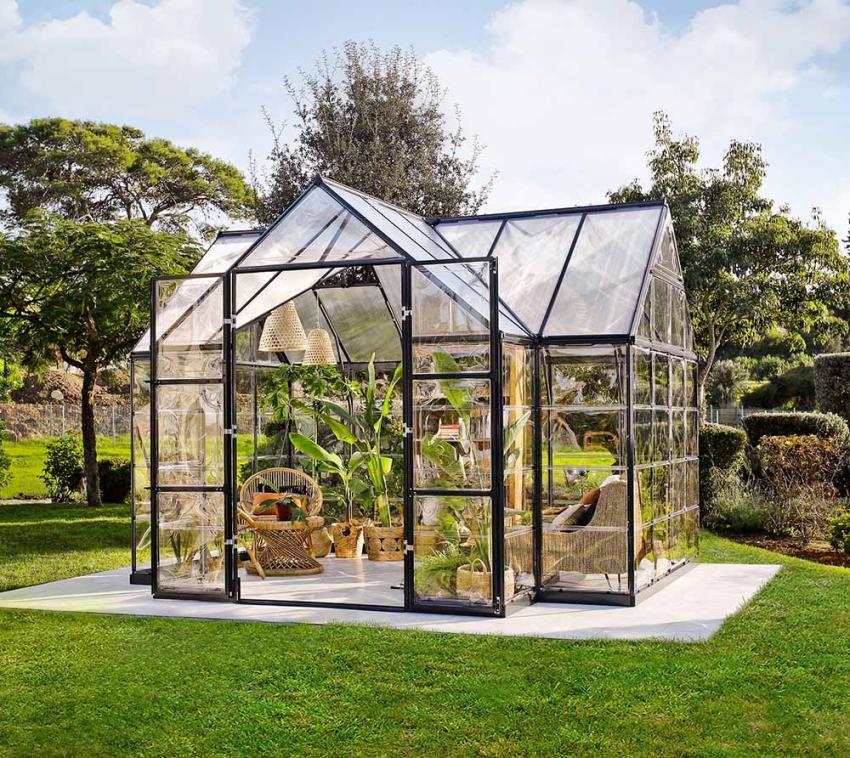 Palram - Canopia Aluminium Gewächshaus Victory | Anthrazit | 306x361x270 cm 
