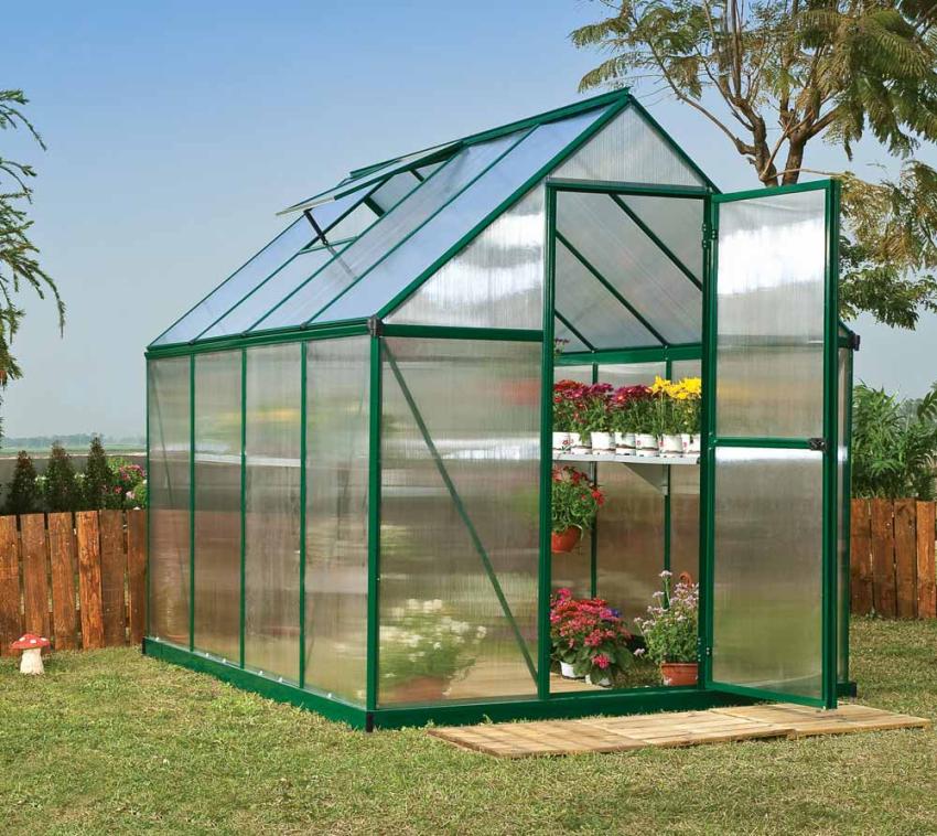 Palram - Canopia Aluminium Gewächshaus Mythos 68 | Grün | 247x185x208 cm 