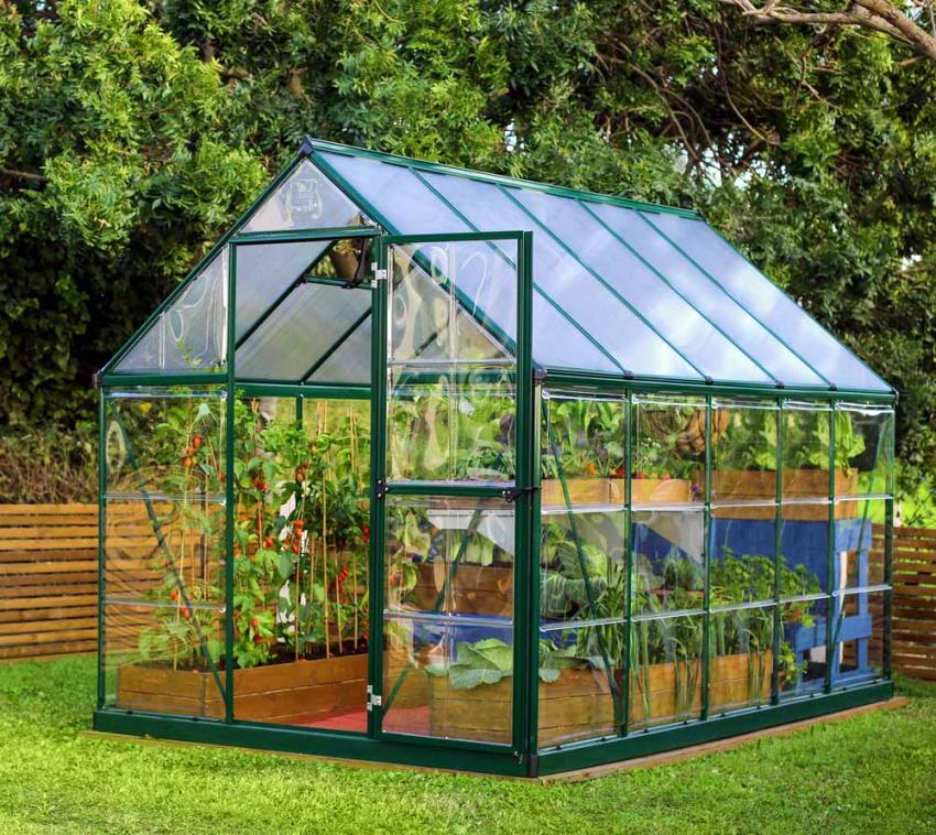 Palram - Canopia Aluminium Gewächshaus Hybrid 610 | Grün | 306x185x208 cm 