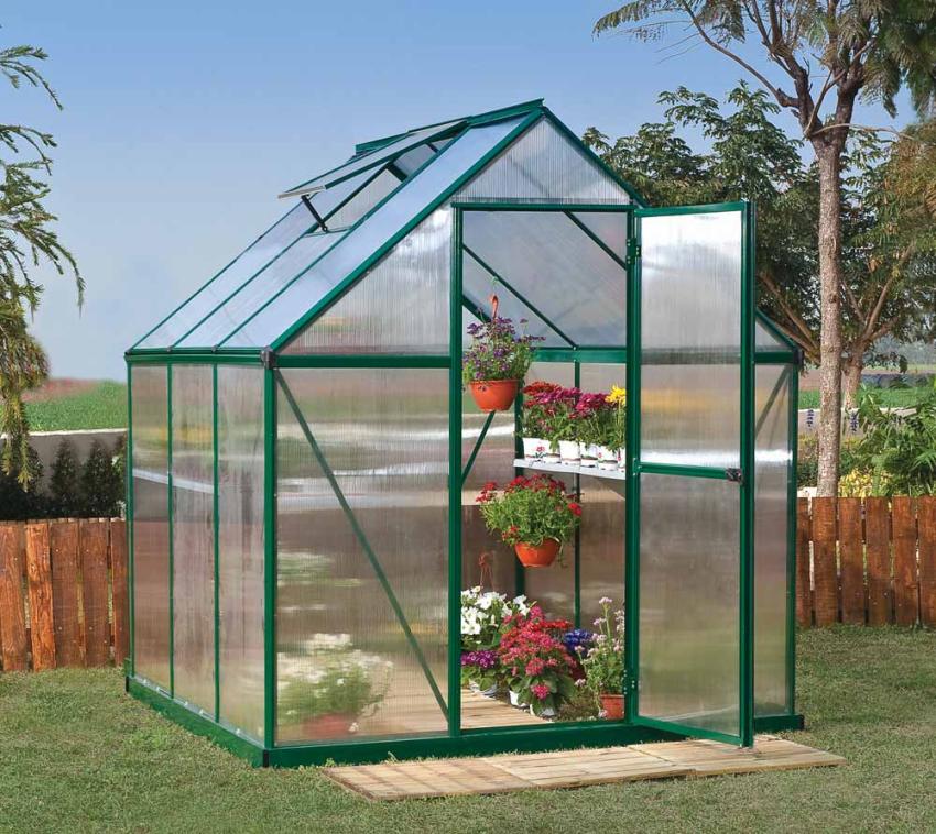 Palram - Canopia Aluminium Gewächshaus Mythos 66 | Grün | 186x185x208 cm 