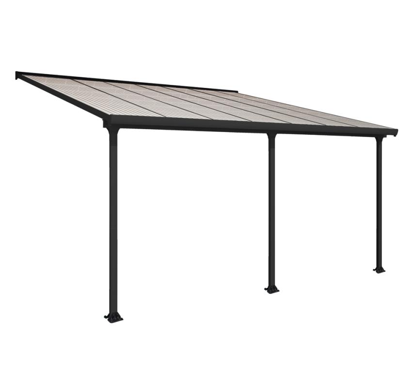 Palram - Canopia Aluminium Terrassenüberdachung Feria | Anthrazit | 387x425x305 cm 