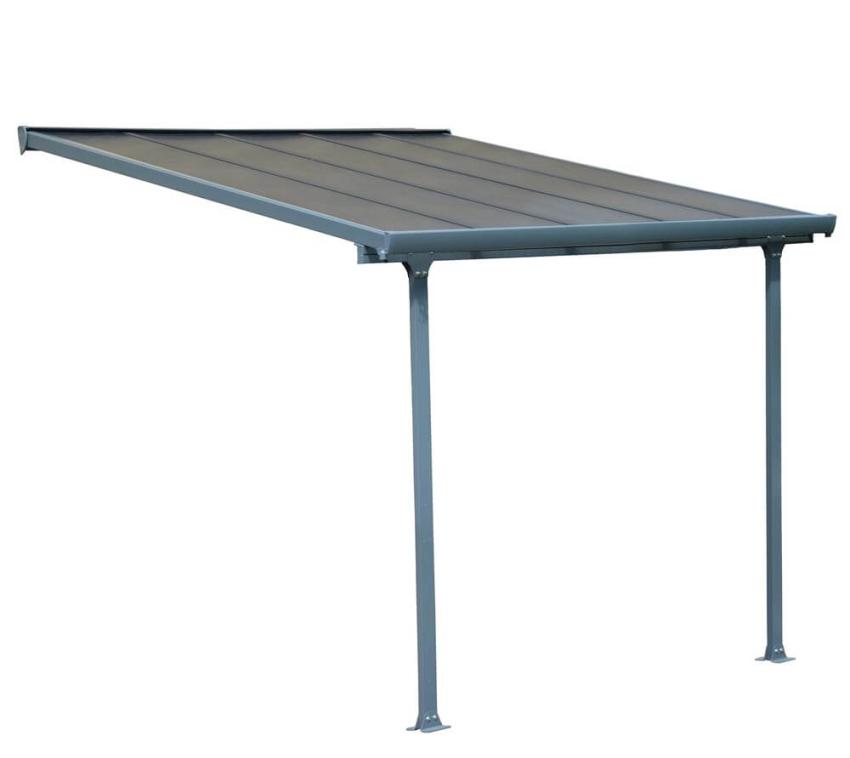 Palram - Canopia Terrassenüberdachung Feria | Anthrazit | 295x305x305 cm Ohne Seitenwand