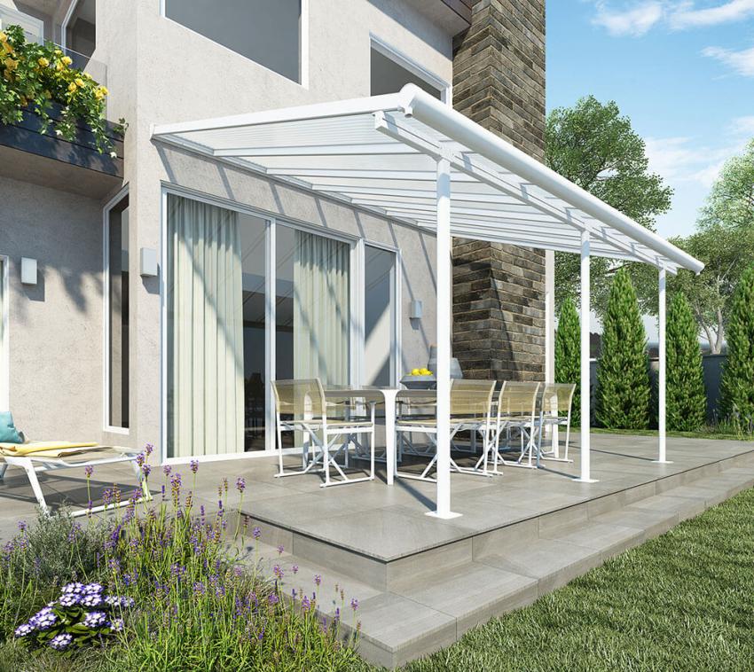 Palram - Canopia Aluminium Terrassenüberdachung Sierra | Weiß | 299x555x305 cm 