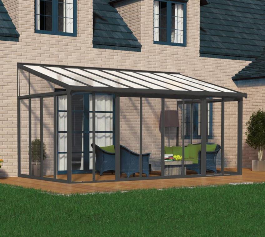 Palram - Canopia Aluminium Kaltwintergarten Sanremo | Anthrazit | 277x556x310 cm 