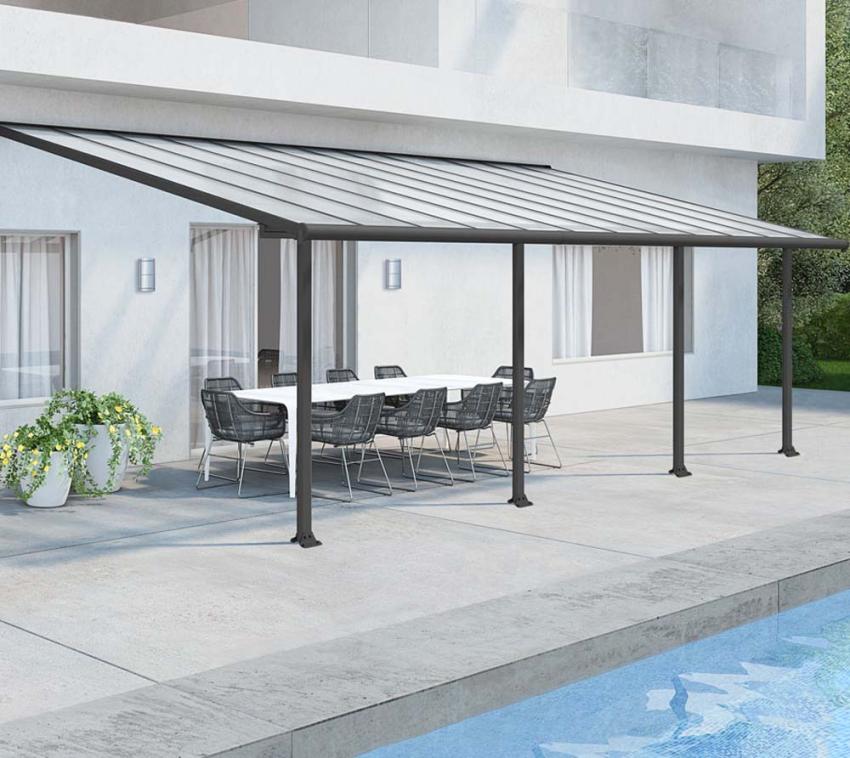 Palram - Canopia Aluminium Terrassenüberdachung Olympia | Anthrazit | 295x739x305 cm 