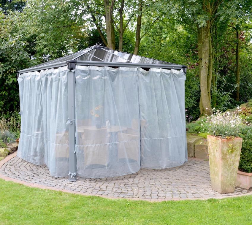 Palram - Canopia Polyester Moskitonetz für Pavillon Palermo 4300 | Anthrazit 