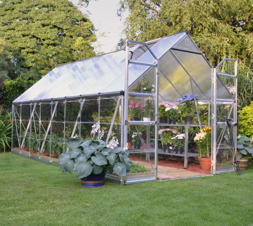 Palram - Canopia Aluminium Gewächshaus Balance 816 | Silber | 487x244x229 cm 