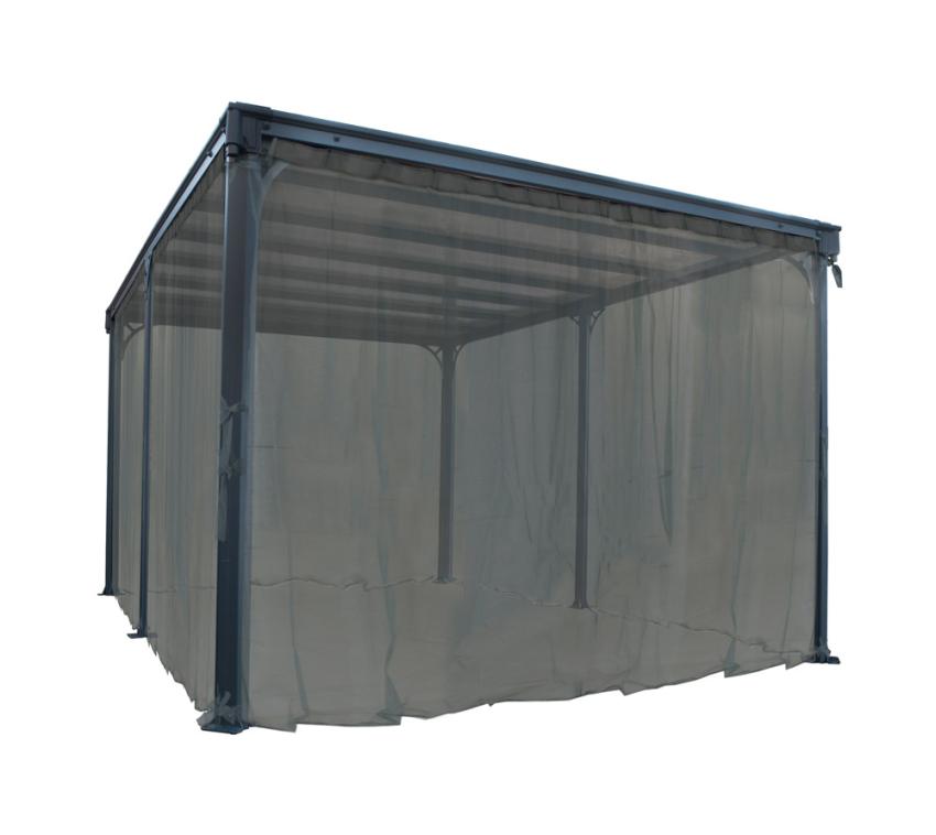 Palram - Canopia Polyester Moskitonetz für Pavillon Milano 4300 Martinique 5000 | Grau 