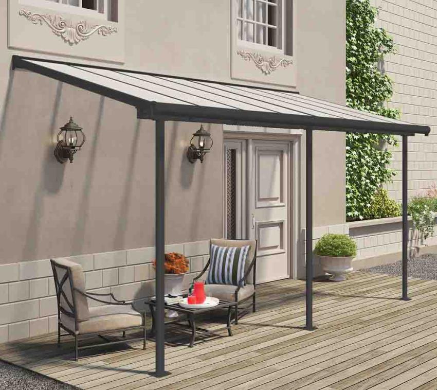 Palram - Canopia Aluminium Terrassenüberdachung Sierra | Anthrazit | 228x448x300 cm 
