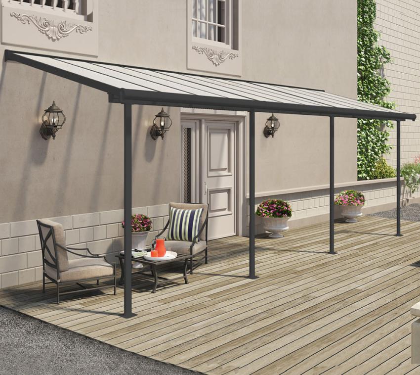 Palram - Canopia Aluminium Terrassenüberdachung Sierra | Anthrazit | 228x671x300 cm 