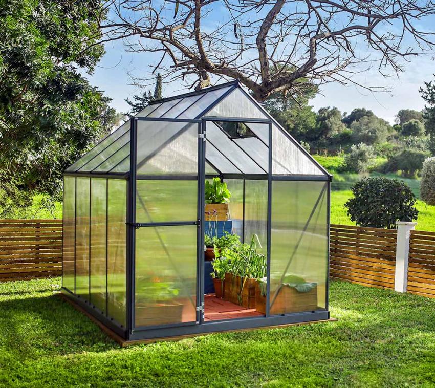 Palram - Canopia Aluminium Gewächshaus Mythos 68 | Grau | 247x185x208 cm 