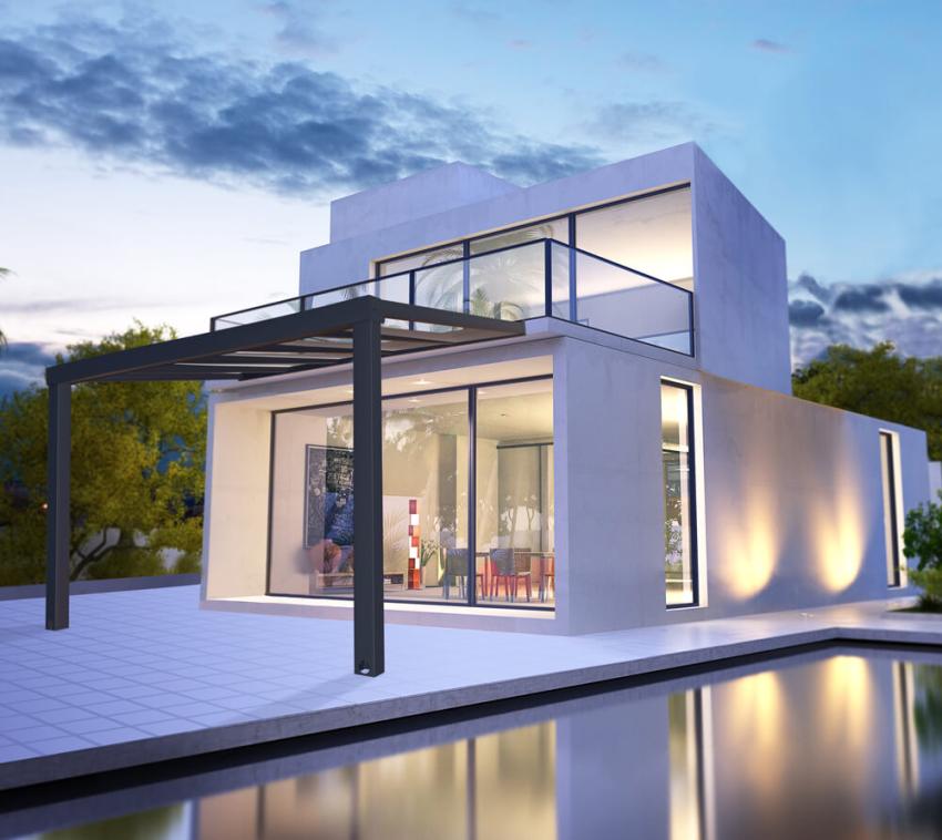 Palram - Canopia Aluminium Terrassenüberdachung Stockholm | Anthrazit | 341x370x324 cm 