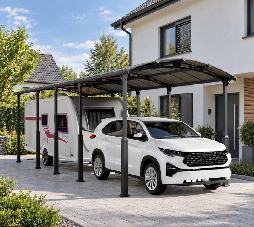 Palram - Canopia Aluminium Carport Arcadia Alpine 10600 | Anthrazit | 1072x359x352 cm 