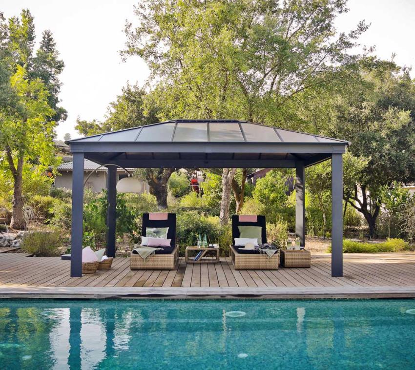 Palram - Canopia Aluminium Pavillon Dallas 4900 | Grau | 488x364x296 cm 