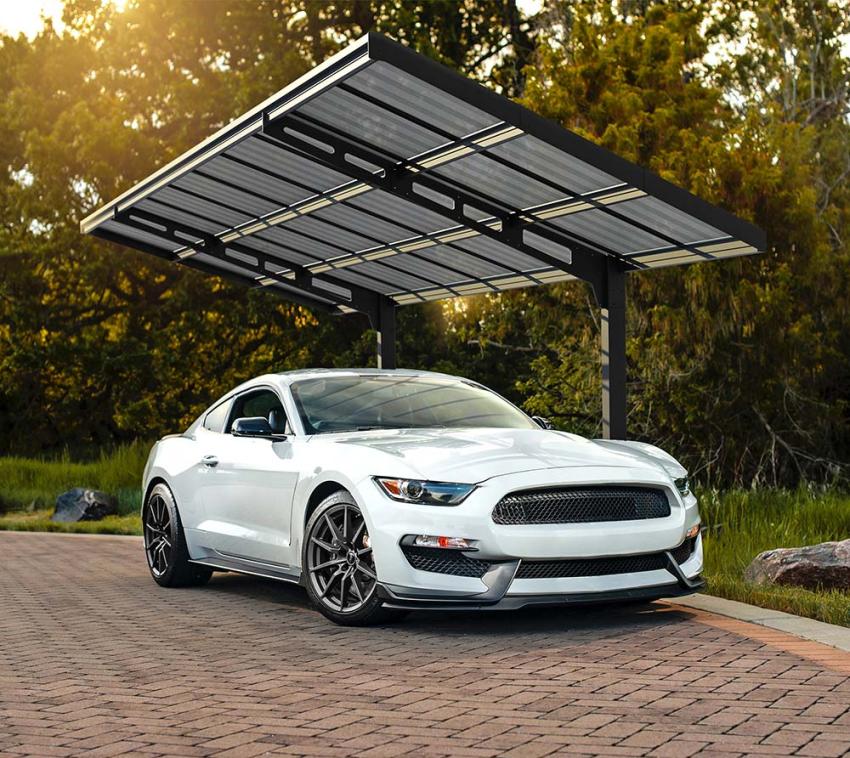 Palram - Canopia Aluminium Carport Sydney | Carport freistehend | Schwarz | 286x587x288 cm 