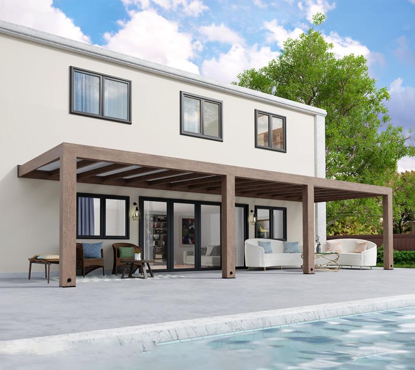 Palram - Canopia Helsinki 399 | Terrassenüberdachung aus Holz | 3x10 m 