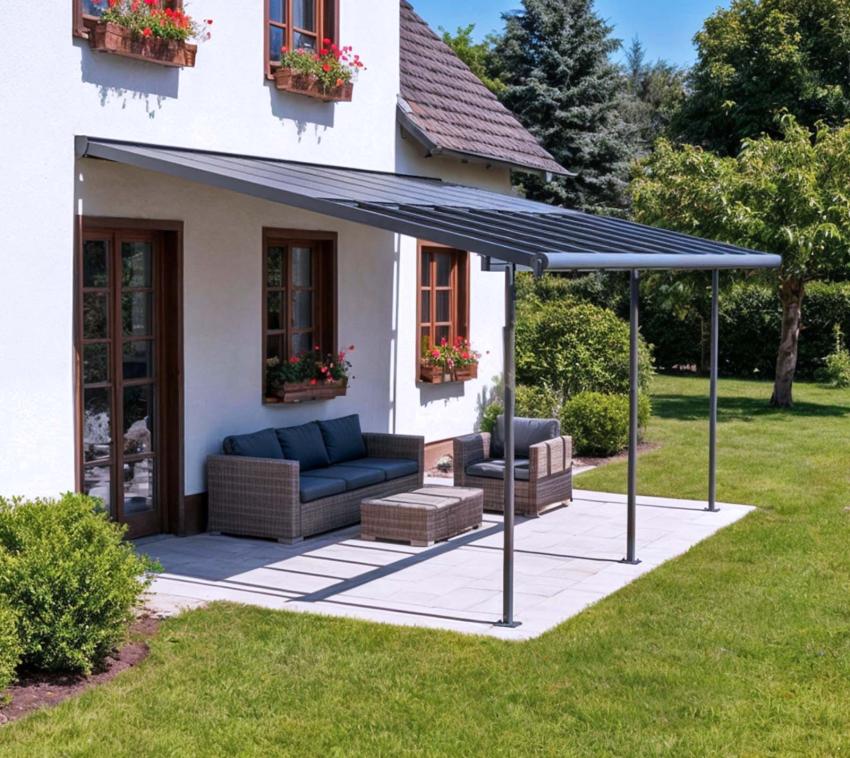 Palram - Canopia Sierra Cabrio 1018 | Aluminium Terrassenüberdachung | 3x5,6 m 