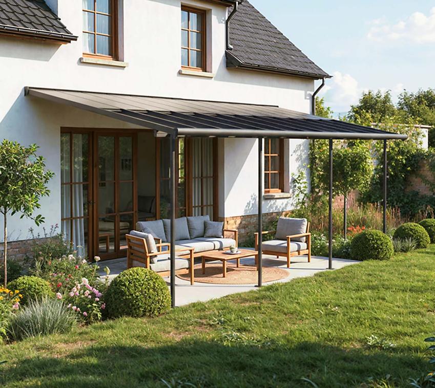 Palram - Canopia Sierra Cabrio 1024 | Aluminium Terrassenüberdachung | 3x7,4 m 