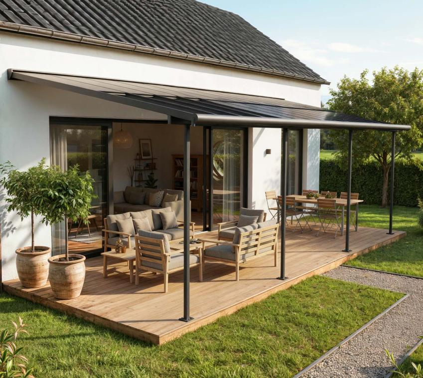 Palram - Canopia Sierra Cabrio 1030 | Aluminium Terrassenüberdachung | 3x9,2 m 
