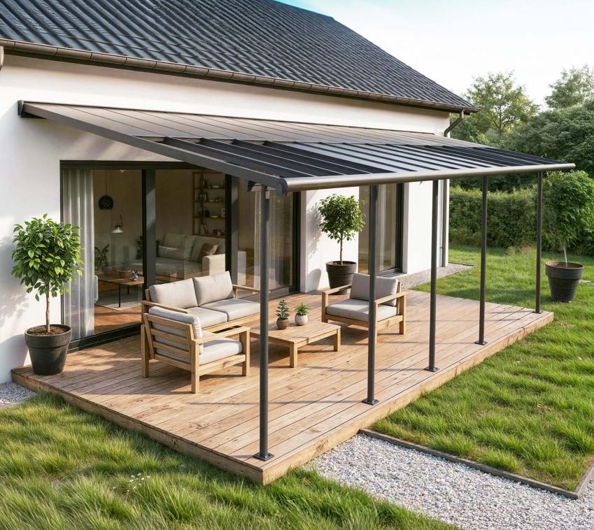 Palram - Canopia Sierra Cabrio 1032 | Aluminium Terrassenüberdachung | 3x9,7 m 