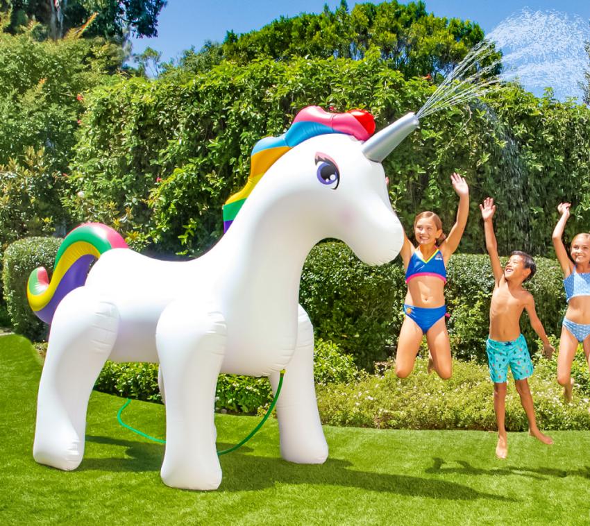 Summer Waves Kinder Wassersprinkler Einhorn | Gartendusche für Kinder | 211x127x284 cm 