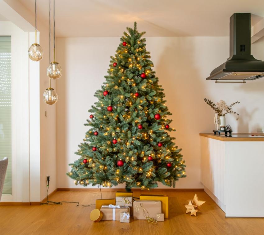 Evergreen Künstlicher Weihnachtsbaum Vermont Fichte | Inkl. LEDs | Grün | 210 cm 