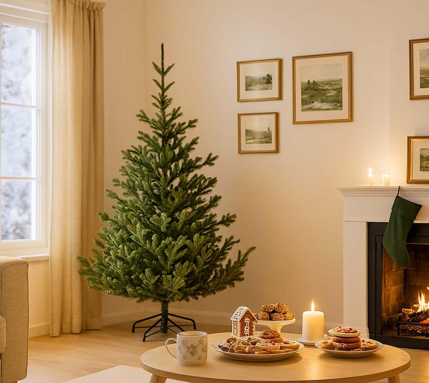 B-WARE Evergreen Nobilis L | künstlicher Weihnachtsbaum mit Ständer | 210 cm 