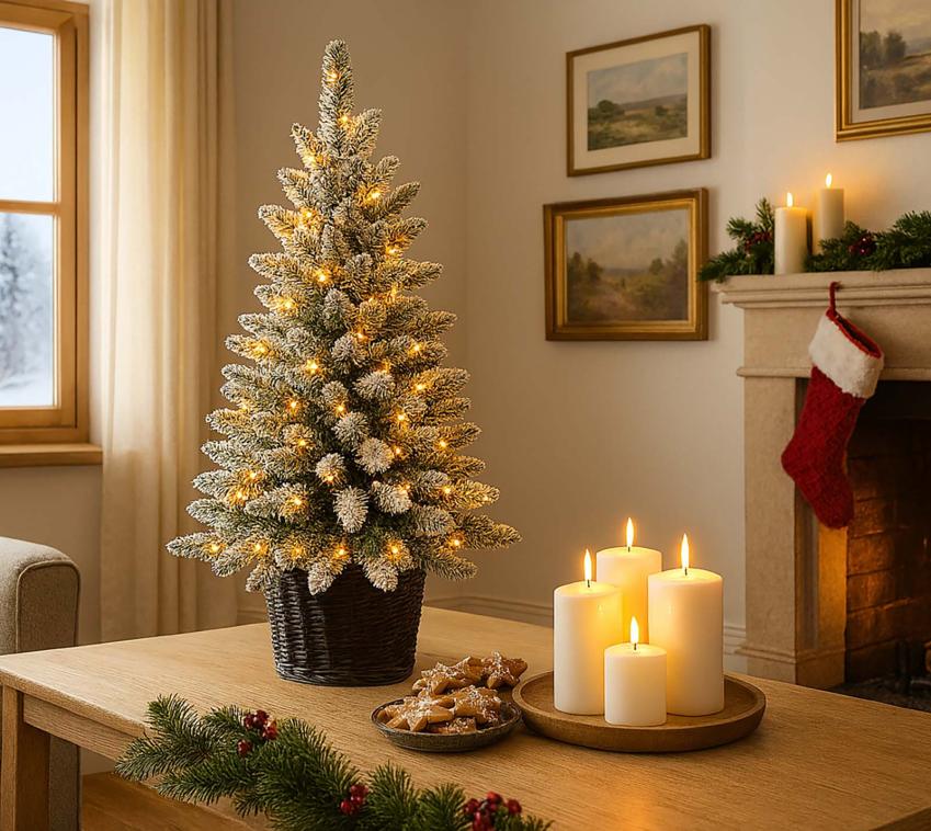 Evergreen Belmont | mini Weihnachtsbaum mit Beleuchtung | 90 cm  