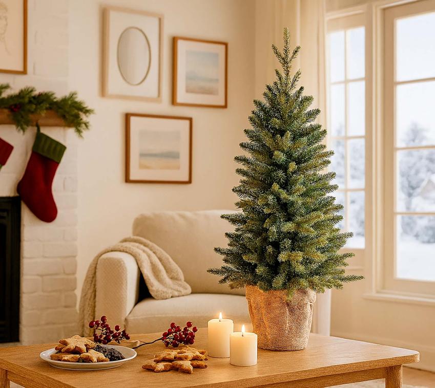 Evergreen Aspen M | künstlicher mini Weihnachtsbaum im Topf | 90 cm 