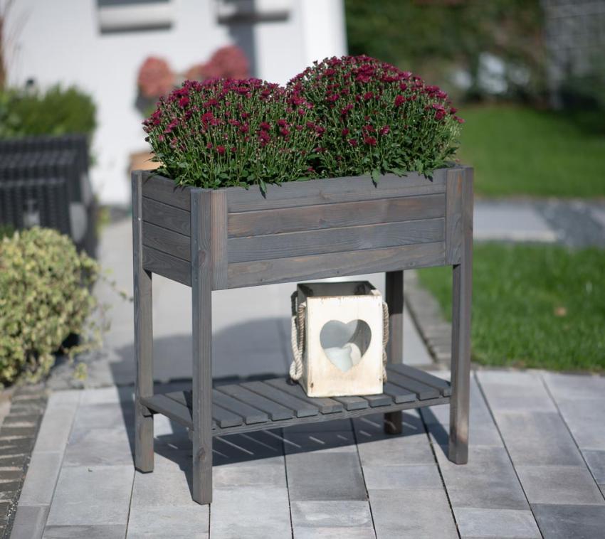 Westmann Holz Hochbeet Lisa | Grau | 79x39x79 cm 