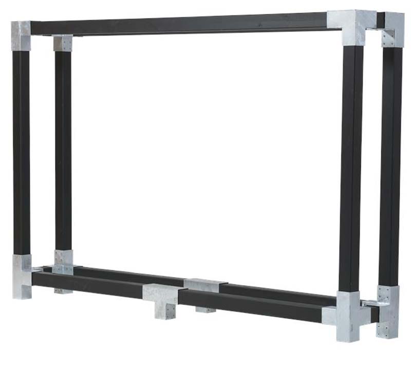 Plus Holz Kaminholzregal Holzlager | Schwarz | 50x286x188 cm 