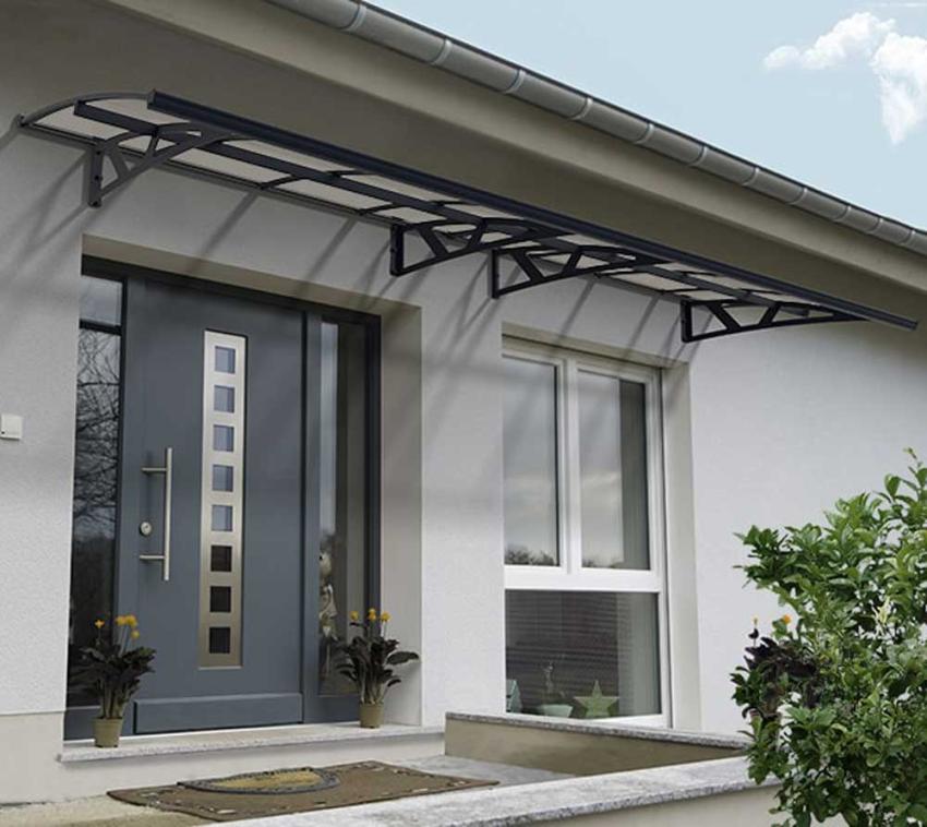 Palram - Canopia Vordach Amsterdam 4460 | Anthrazit | 139x447x33 cm 