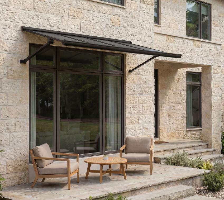 Palram - Canopia Aluminium Vordach Augustine | schwarz | 147x91 cm 