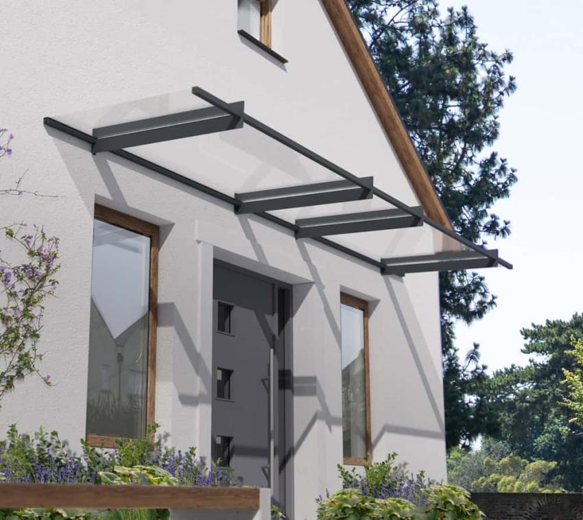 Palram - Canopia Vordach Nancy 4100 | Anthrazit | 411x94 cm 