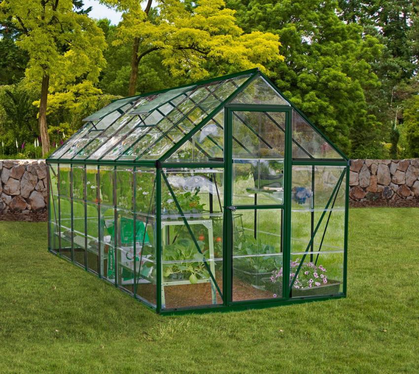 Palram - Canopia Aluminium Gewächshaus Harmony 614 | Grün | 424x185x208 cm 