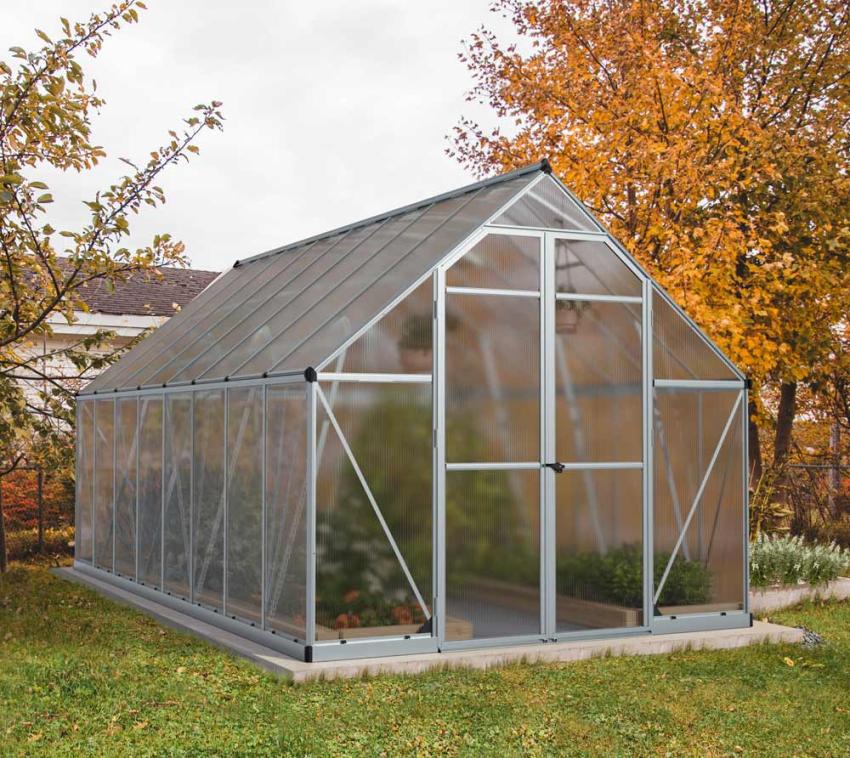 Palram - Canopia Aluminium Gewächshaus Essence 816 | Silber | 487x244x229 cm 