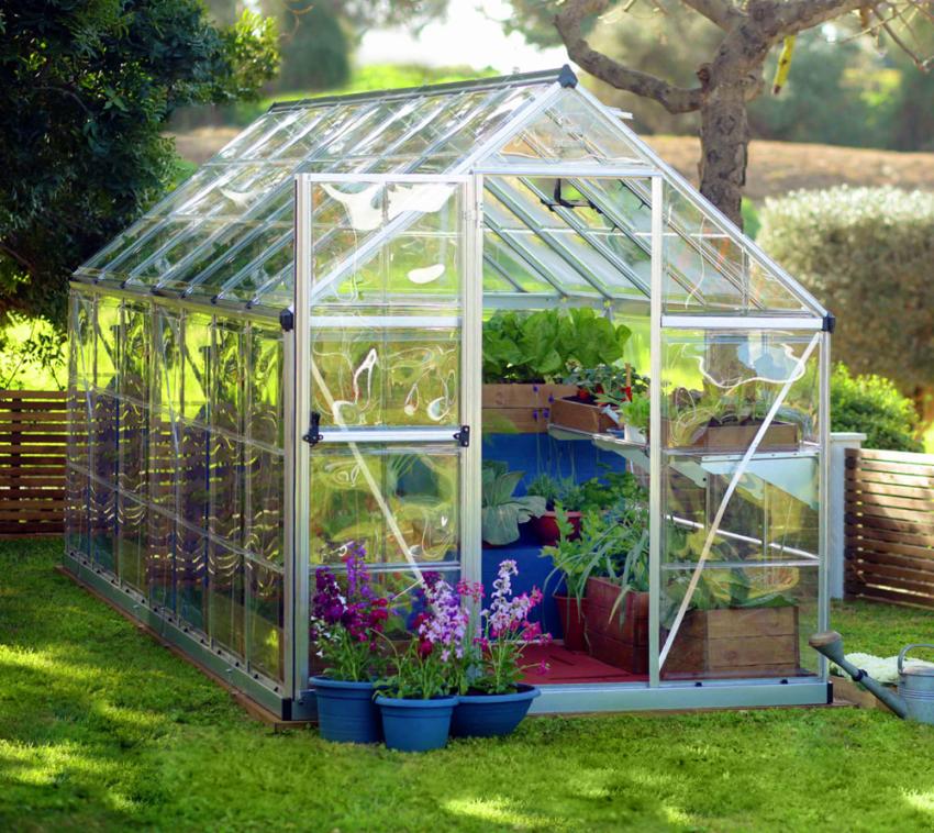 Palram - Canopia Aluminium Gewächshaus Harmony 614 | Silber | 424x185x208 cm 