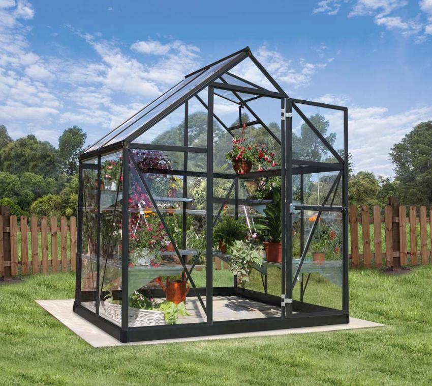 Palram - Canopia Aluminium Gewächshaus Harmony 64 | grau | 125x185x208 cm 