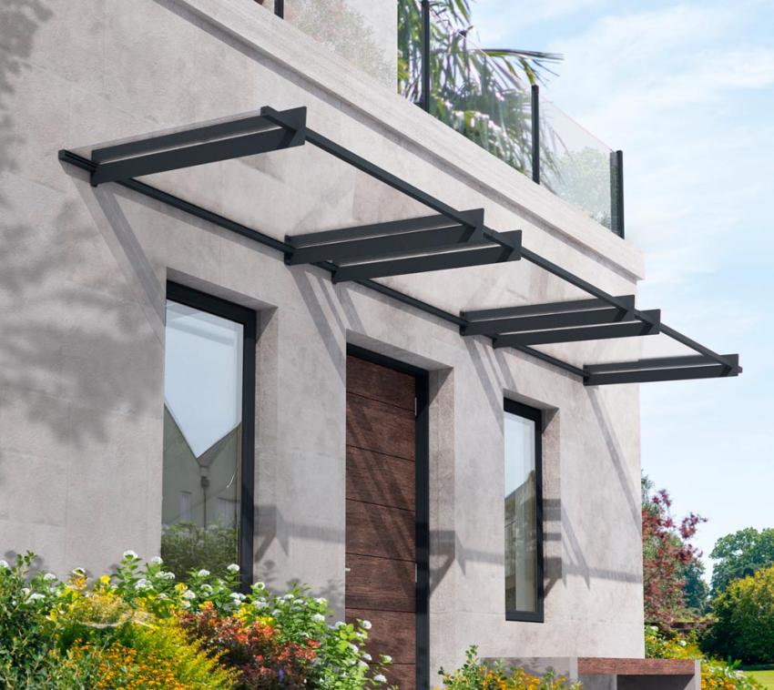 Palram - Canopia Vordach Nancy 4500 | Anthrazit | 452x94 cm 