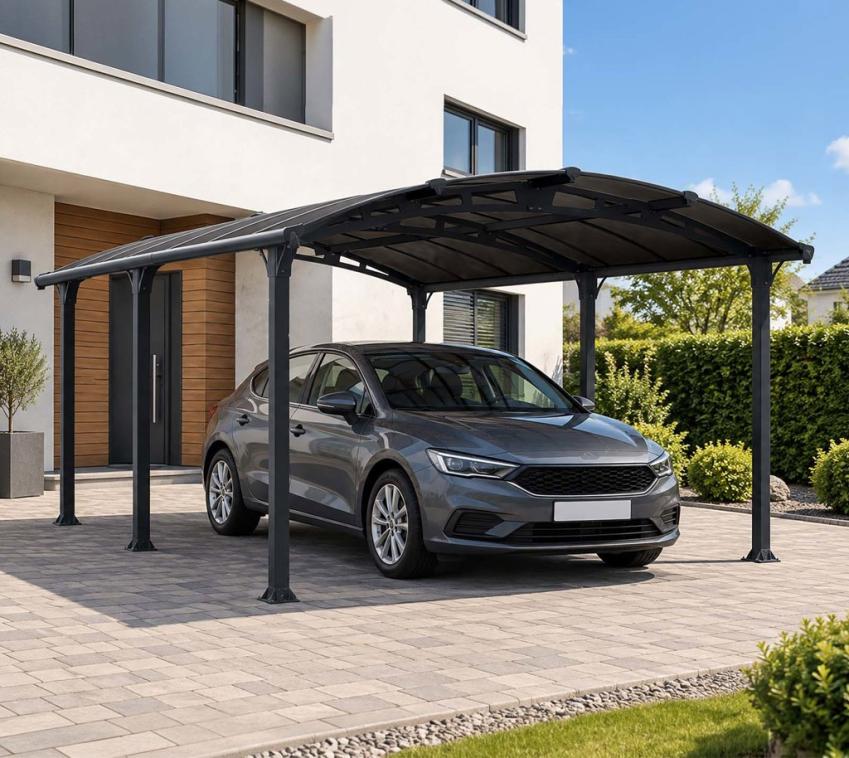 Palram - Canopia Aluminium Carport Arcadia 5000 | Anthrazit | 502x359x242 cm 
