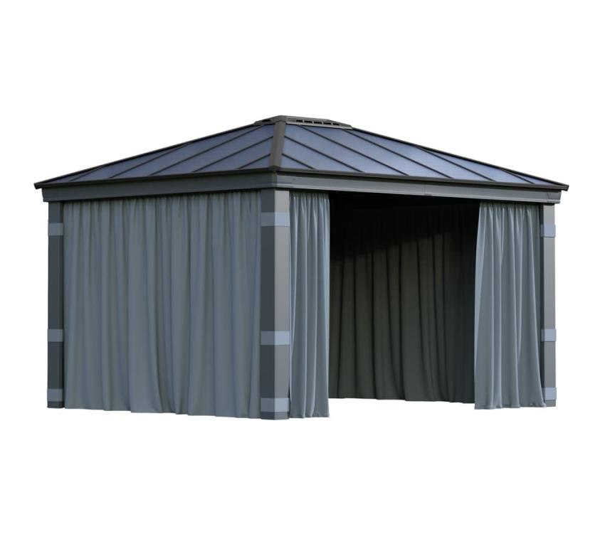 Palram - Canopia Pavillon Vorhang | Zubehör für Pavillon Dallas 4300 | Grau 