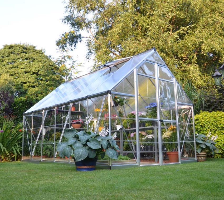 Palram - Canopia Aluminium Gewächshaus Balance 812 | Silber | 367x244x229 cm 