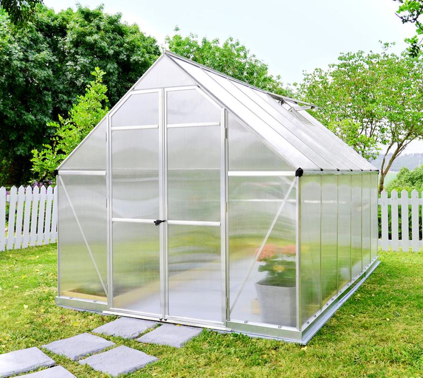 Palram - Canopia Aluminium Gewächshaus Essence 812 | Silber | 366x243x231 cm 