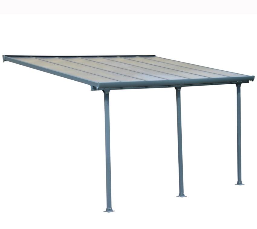 Palram - Canopia Terrassenüberdachung Feria | Anthrazit | 295x425x305 cm Ohne Seitenwand