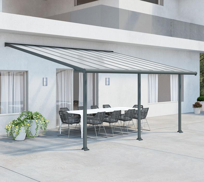 B-WARE Palram - Canopia Terrassenüberdachung Olympia | Grau | 546 cm 